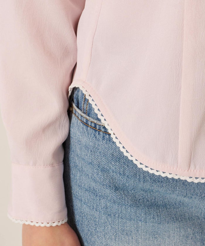 ブラウス/トップス/シャツ/ウエストシェイプ 丸襟 ブラウス TINA：JOJUN