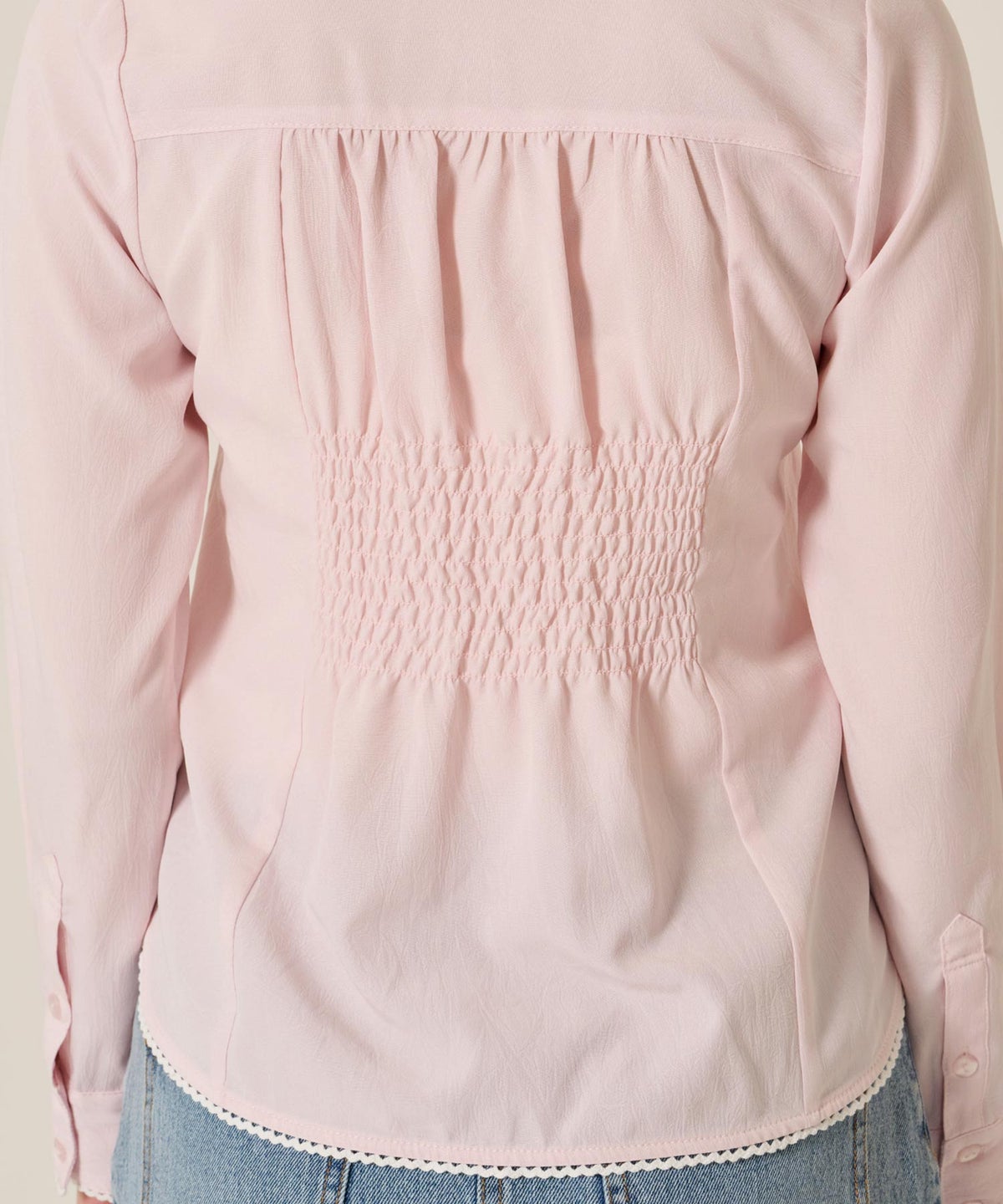 ブラウス/トップス/シャツ/ウエストシェイプ 丸襟 ブラウス TINA：JOJUN