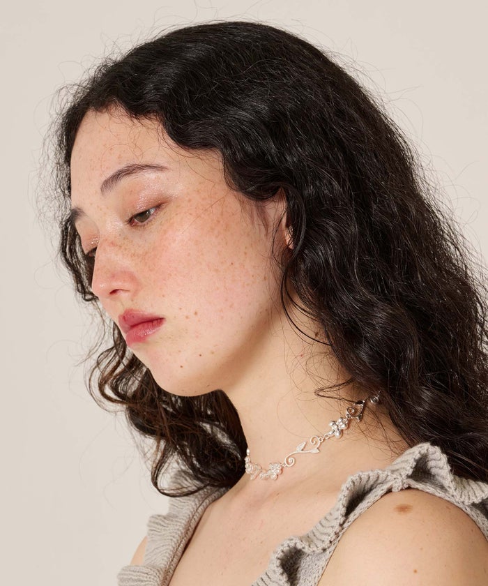 シルバー/アクセサリー/ネックレス/フラワー チョーカー TINA：JOJUN 