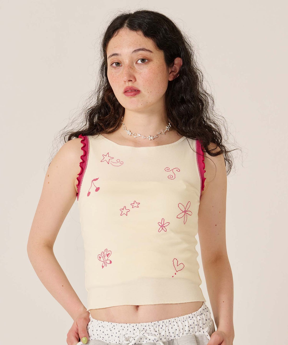 シルバー/アクセサリー/ネックレス/フラワー チョーカー TINA：JOJUN 