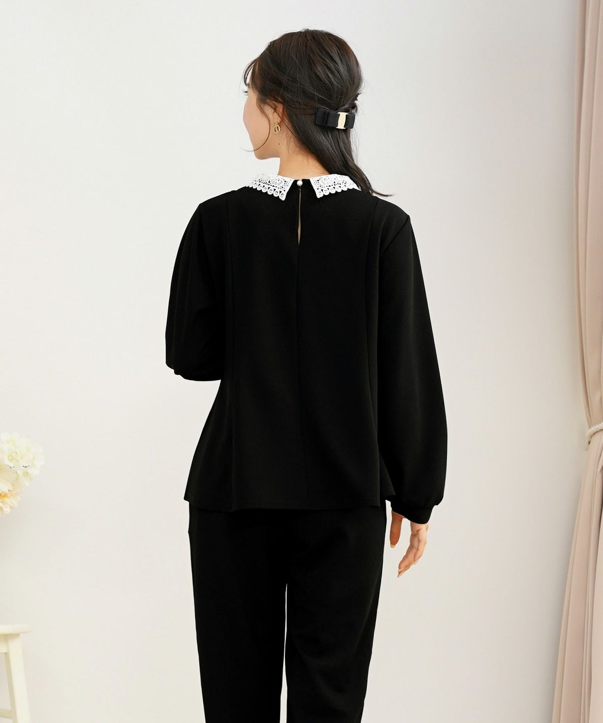 新色追加 手洗い可 オフィス おしゃれ フェミニン 透け感 涙開き カフス 上品 きれいめ 長袖 白 ジョイントスペース