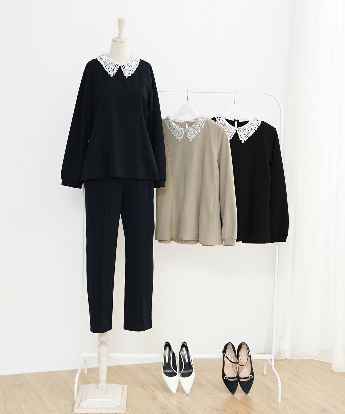 新色追加 手洗い可 オフィス おしゃれ フェミニン 透け感 涙開き カフス 上品 きれいめ 長袖 白 ジョイントスペース