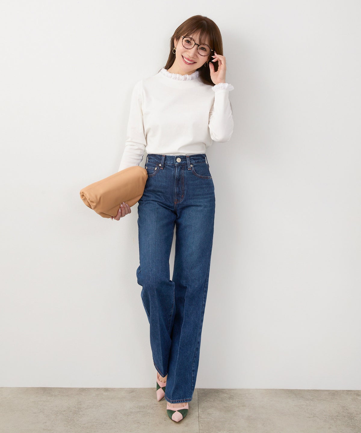 新色追加 手洗い可 オフィス 着回し かわいい 大人カジュアル きれいめ フェニミン ジョイントスペース コットンレースフリルカットソー Liala×PG