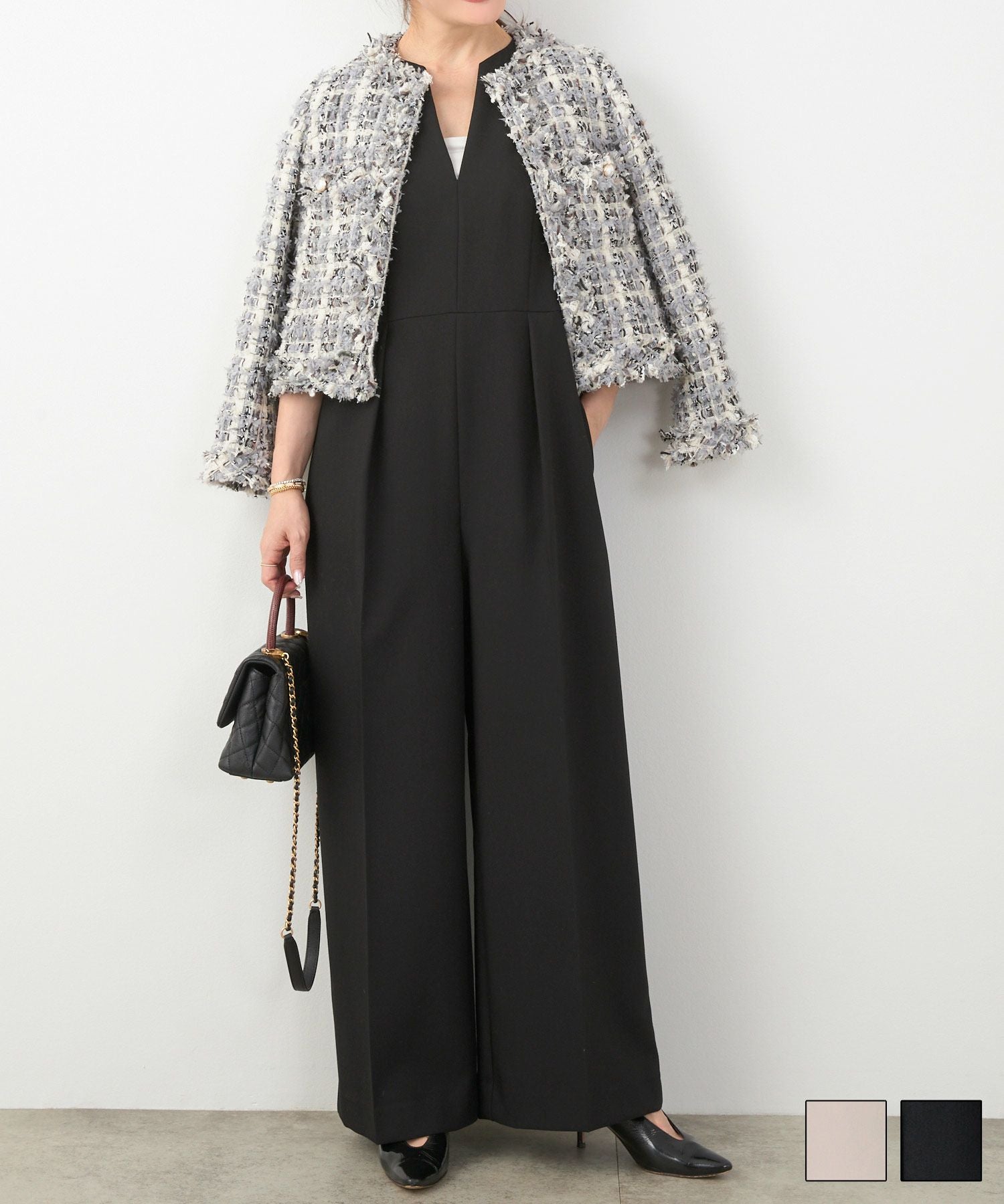 スリットネック オールインワン Liala×PG 全2色｜lpg751-2203【1