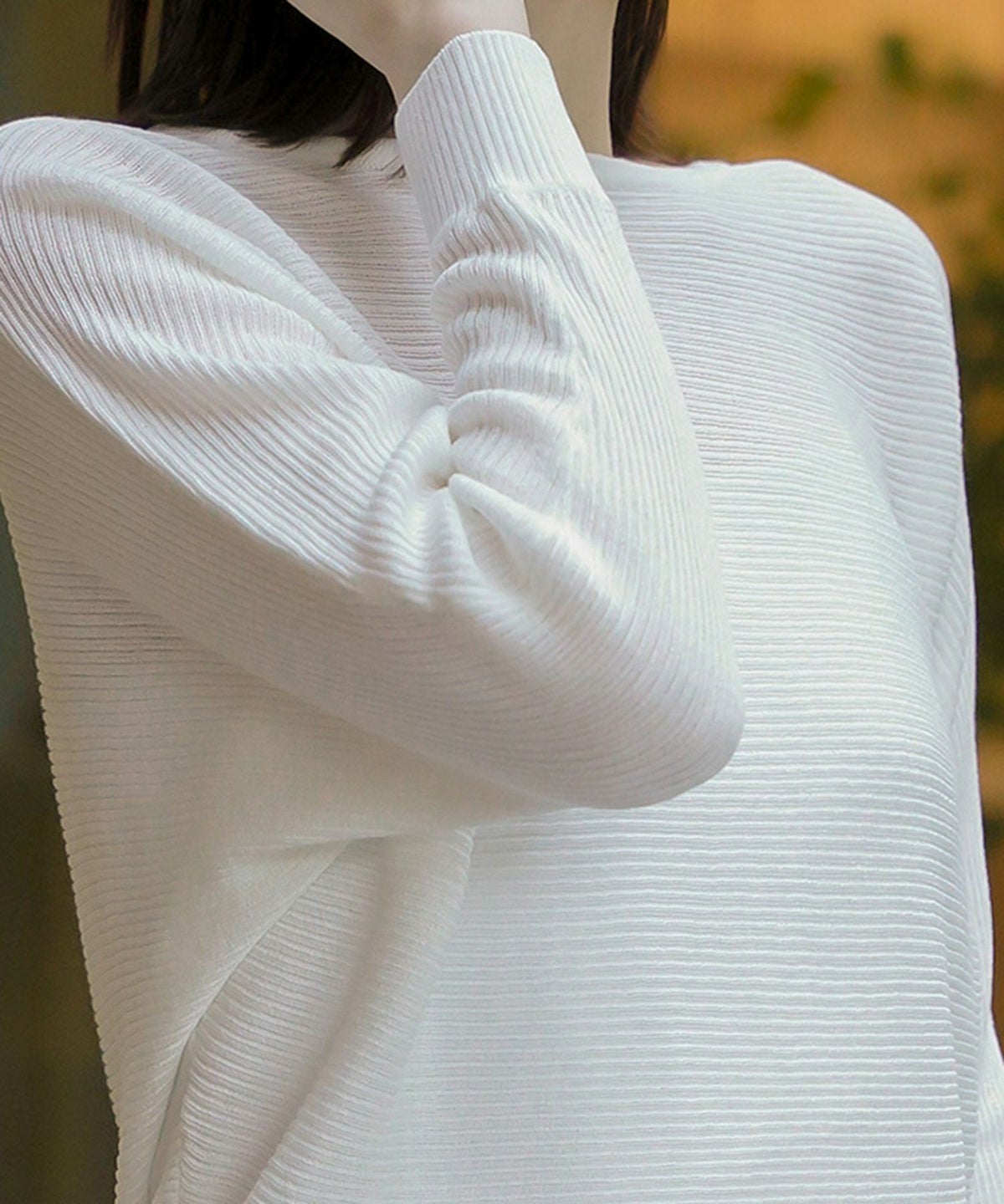 トップス ニット レディース ファッション プルオーバー かわいい きれいめ 春夏秋 白黒 ウォッシャブル ジョイントスペース