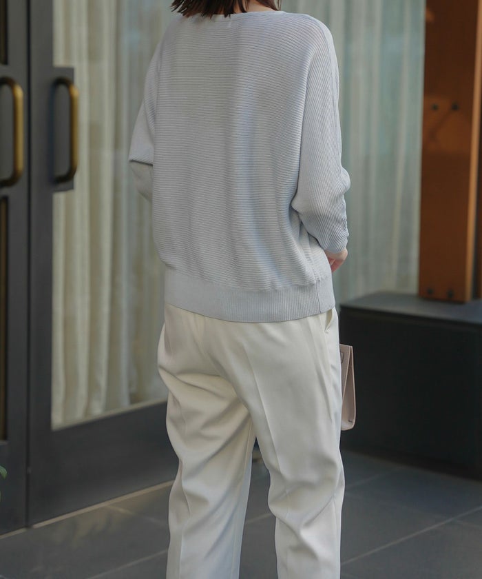 トップス ニット レディース ファッション プルオーバー かわいい きれいめ 春夏秋 白黒 ウォッシャブル ジョイントスペース