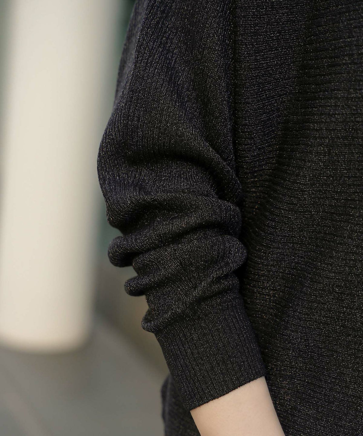 トップス ニット レディース ファッション プルオーバー かわいい きれいめ 春夏秋 白黒 ウォッシャブル ジョイントスペース