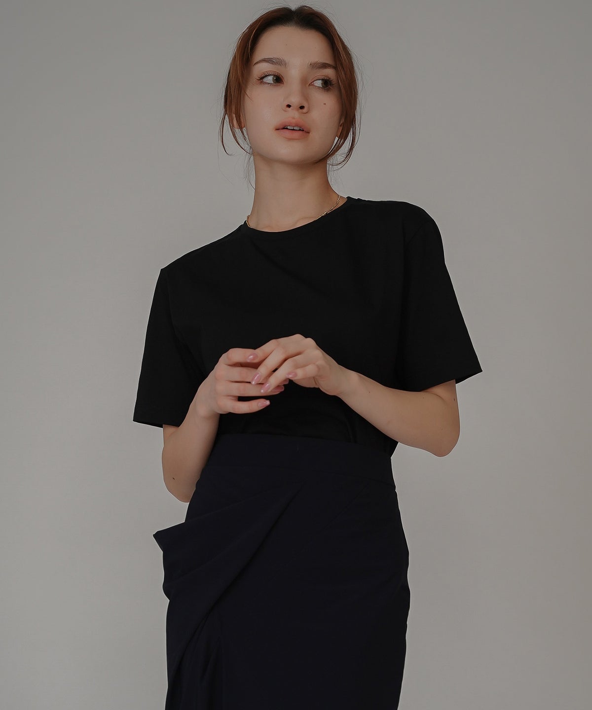 着回し インナートップス オシャレ 無地 女性らしい 韓国風 韓国系 スタイル盛れ カットソー タイトトップス 韓国風 綺麗め 細見え カジュアル KINO THE KEI