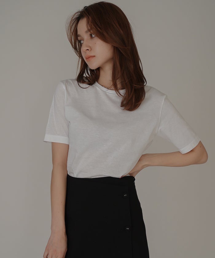 着回し インナートップス オシャレ 無地 女性らしい 韓国風 韓国系 スタイル盛れ カットソー タイトトップス 韓国風 綺麗め 細見え カジュアル KINO THE KEI