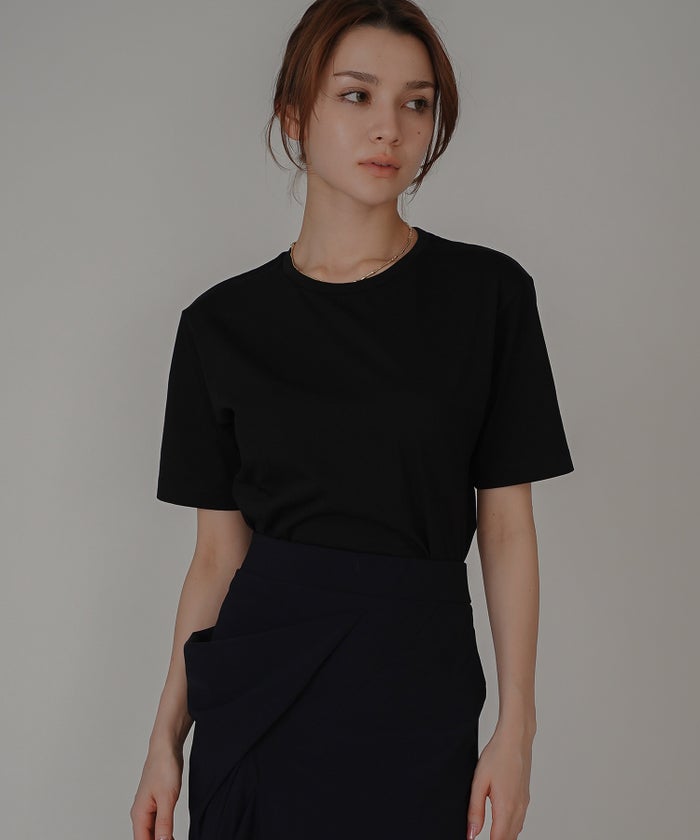 着回し インナートップス オシャレ 無地 女性らしい 韓国風 韓国系 スタイル盛れ カットソー タイトトップス 韓国風 綺麗め 細見え カジュアル KINO THE KEI