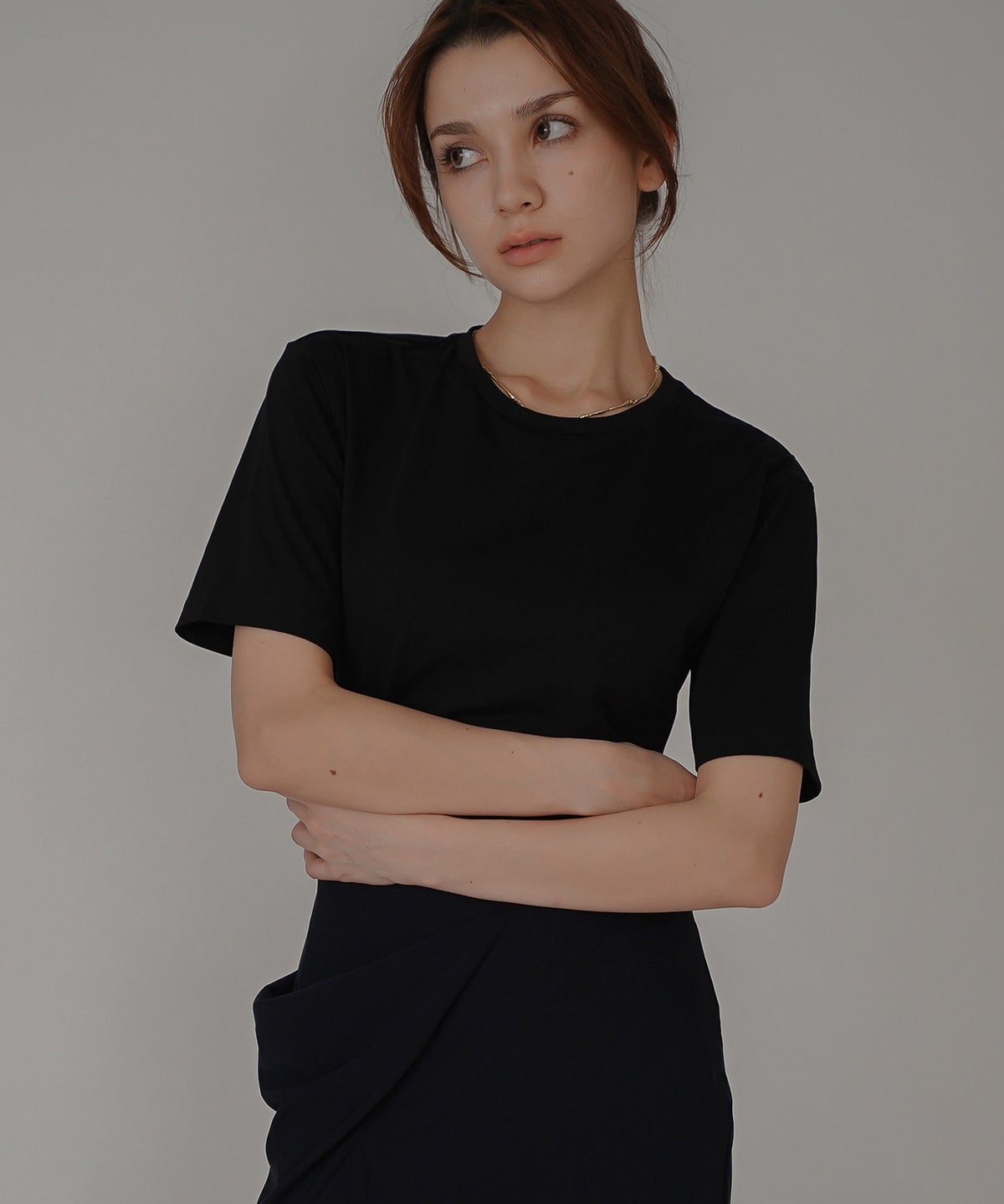 着回し インナートップス オシャレ 無地 女性らしい 韓国風 韓国系 スタイル盛れ カットソー タイトトップス 韓国風 綺麗め 細見え カジュアル KINO THE KEI