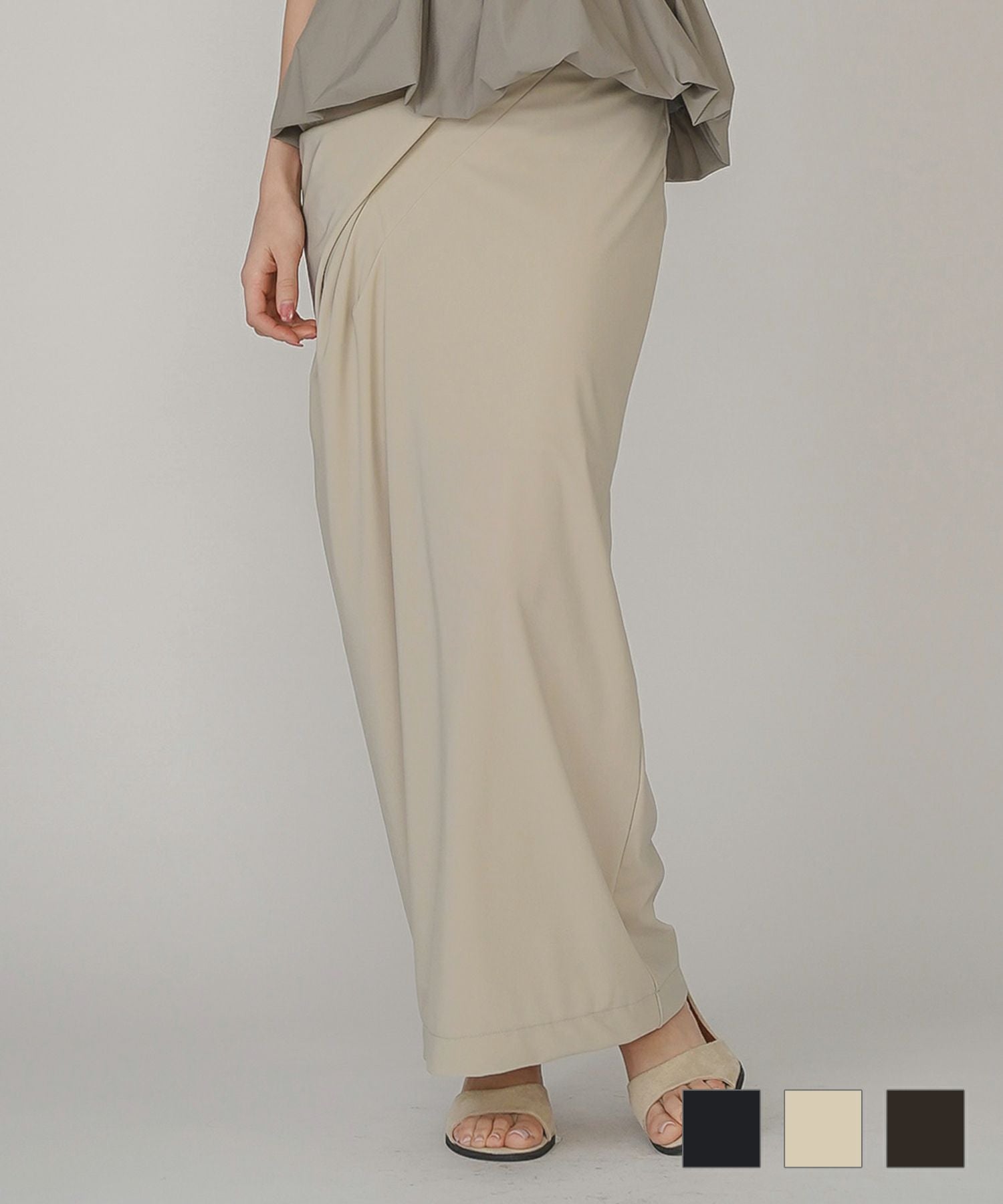 サイド ドレープ Iライン スカート ( セットアップ可 ) KINO THE KEI