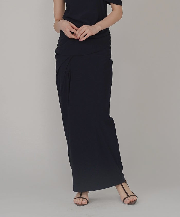 あざと可愛い 肌見せ 港区 ラウンジ Iラインスカート 長め ペンシルスカート ツイル ナローシルエット スリット入り カジュアル エレガント 海外系 きれいめ 韓国風 韓国系 スタイル盛れ セットアップ ドレス ディナー パーティ KINO THE KEI