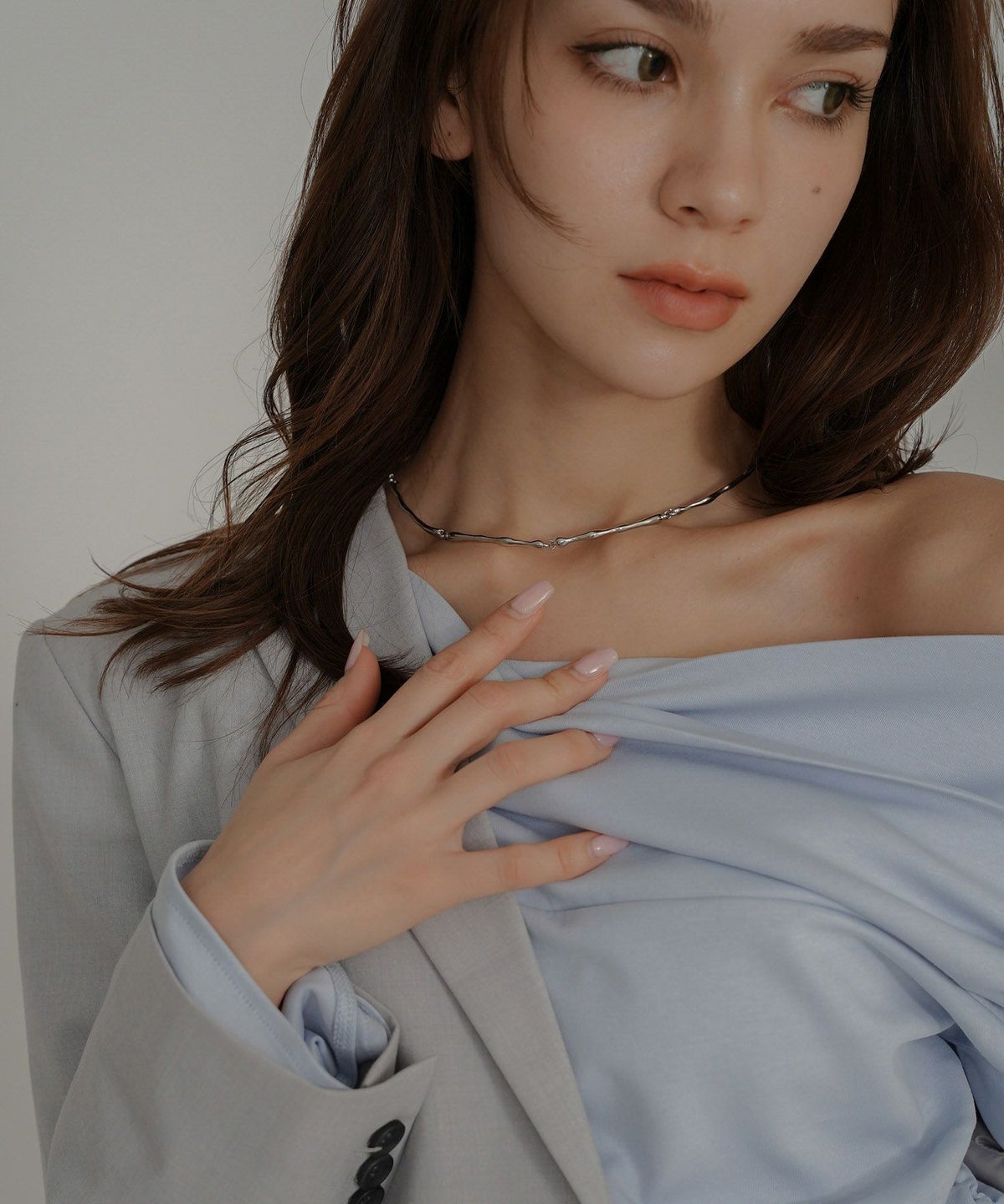 ネックレス チェーン レディース アクセサリー 肌になじむスキンジュエリー 重ね付け つけっぱなしOK 高見え 結婚式 プレゼント ギフト チョーカー シルバー ゴールド