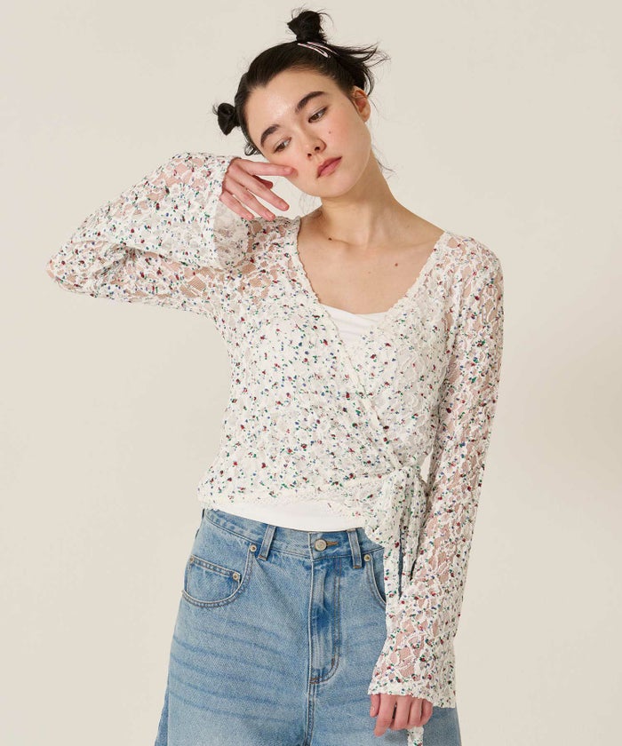 カシュクール/トップス/レース/カーディガン