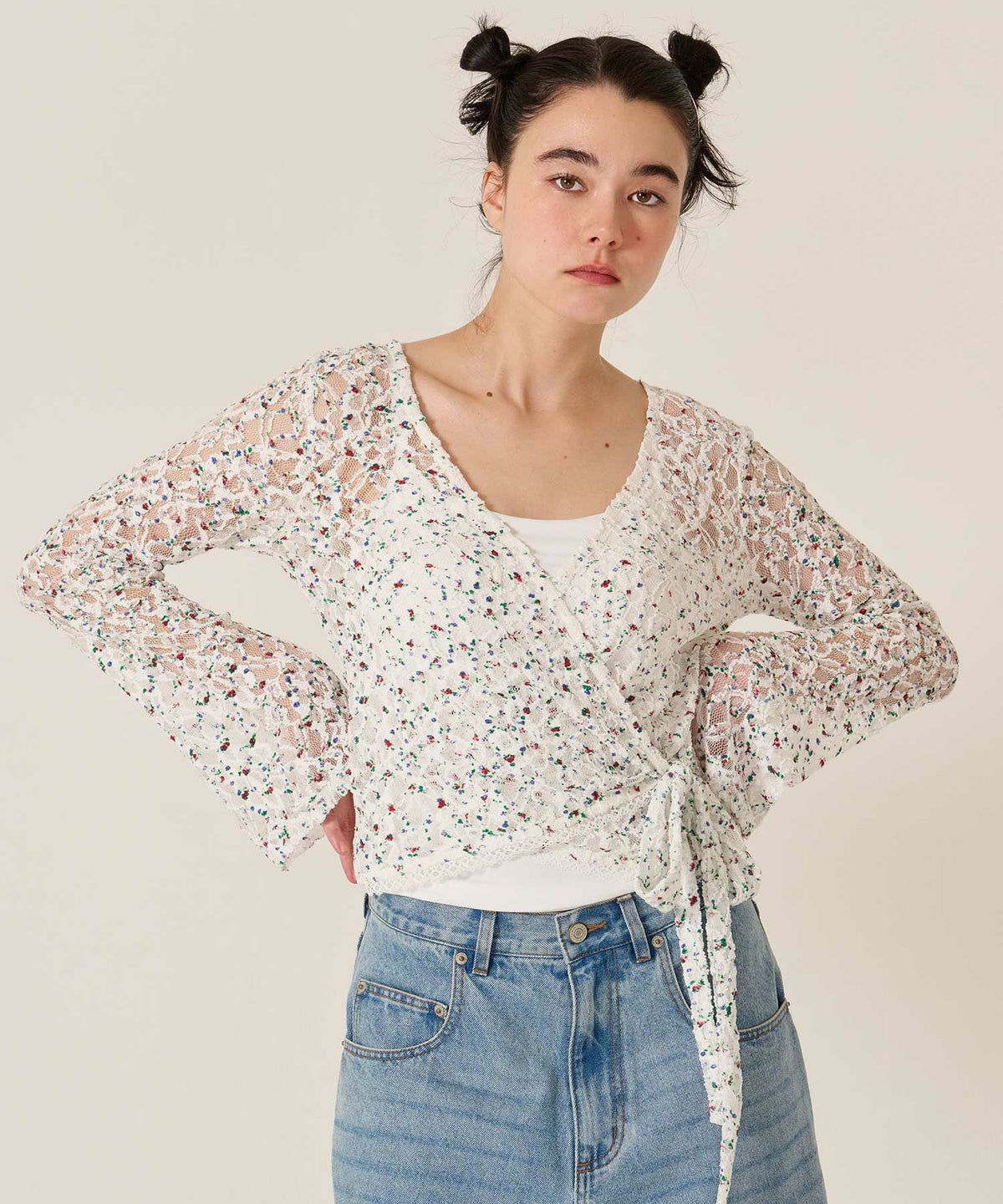 カシュクール/トップス/レース/カーディガン