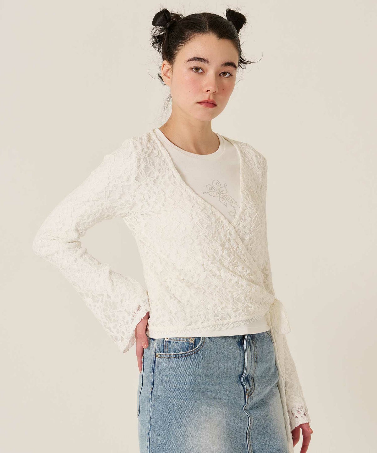 カシュクール/トップス/レース/カーディガン