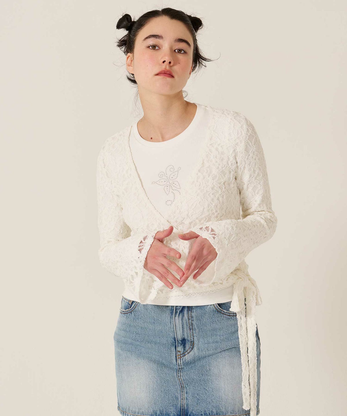 カシュクール/トップス/レース/カーディガン