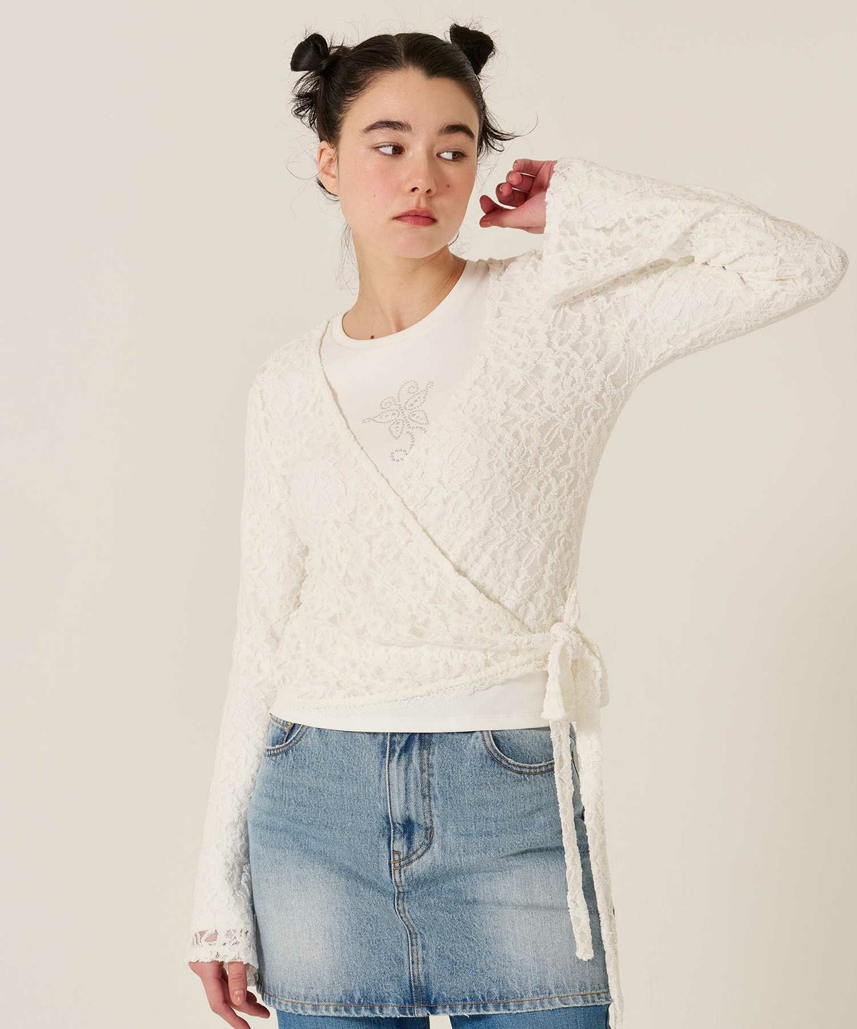 カシュクール/トップス/レース/カーディガン