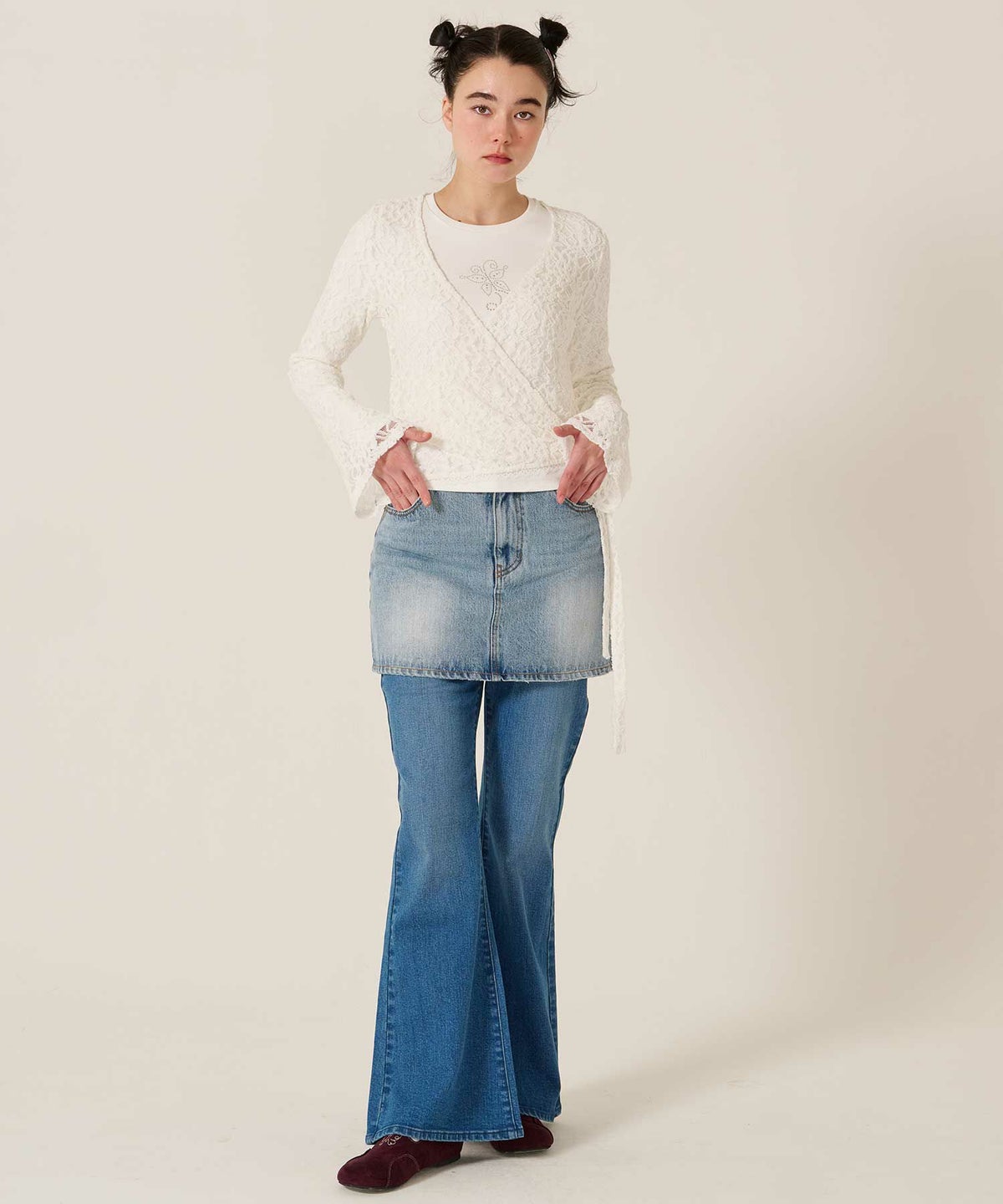 カシュクール/トップス/レース/カーディガン