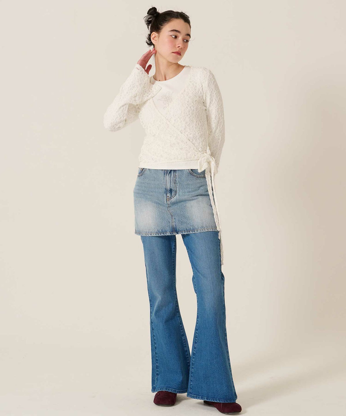 カシュクール/トップス/レース/カーディガン