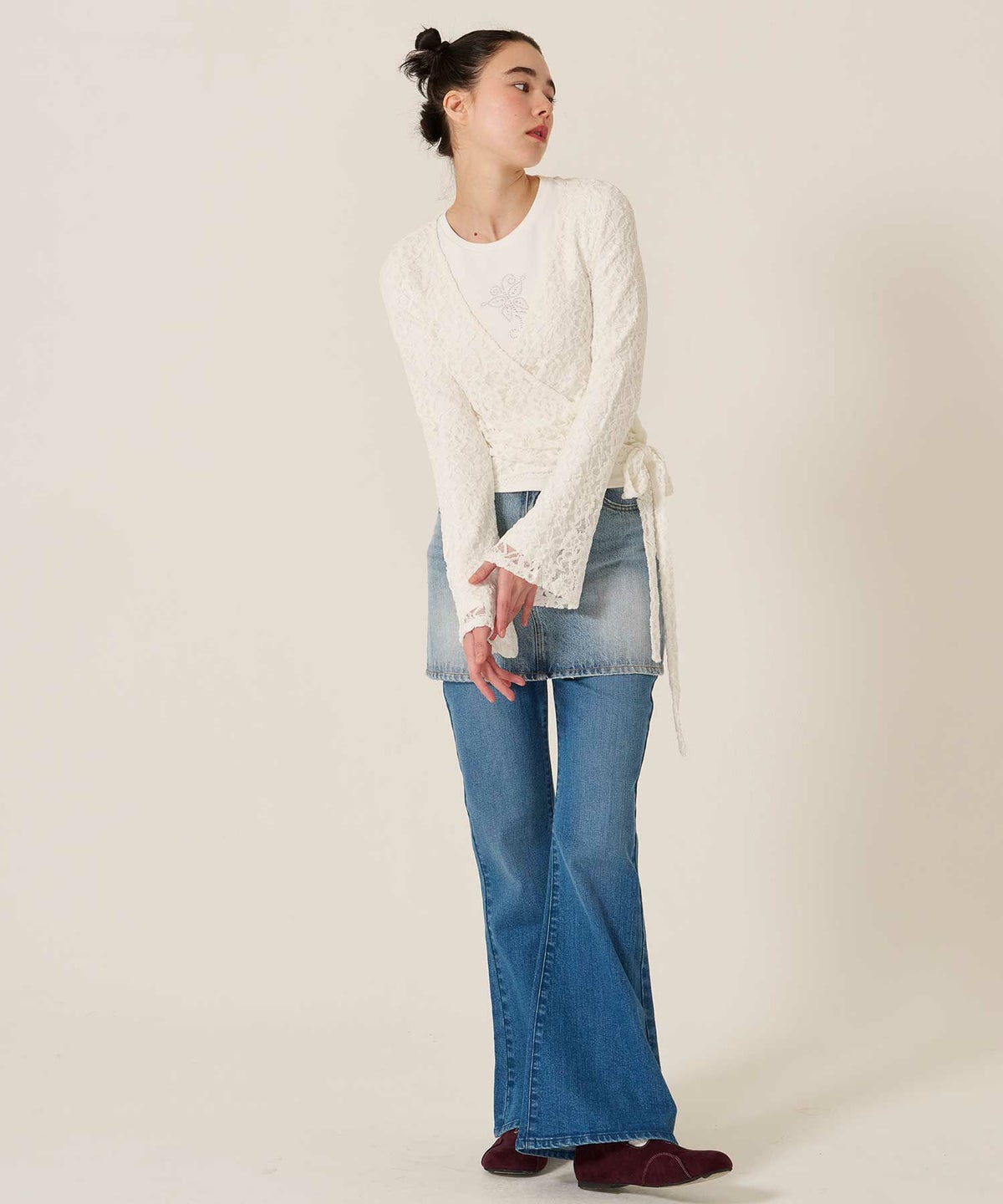 カシュクール/トップス/レース/カーディガン