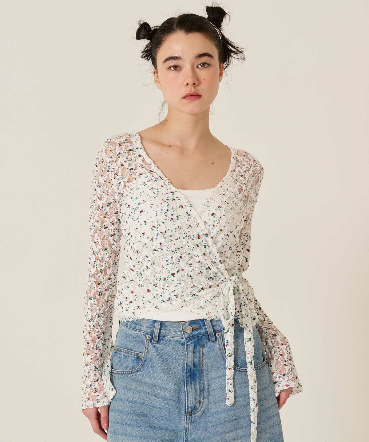 カシュクール/トップス/レース/カーディガン