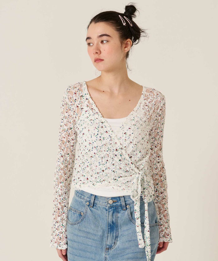 カシュクール/トップス/レース/カーディガン