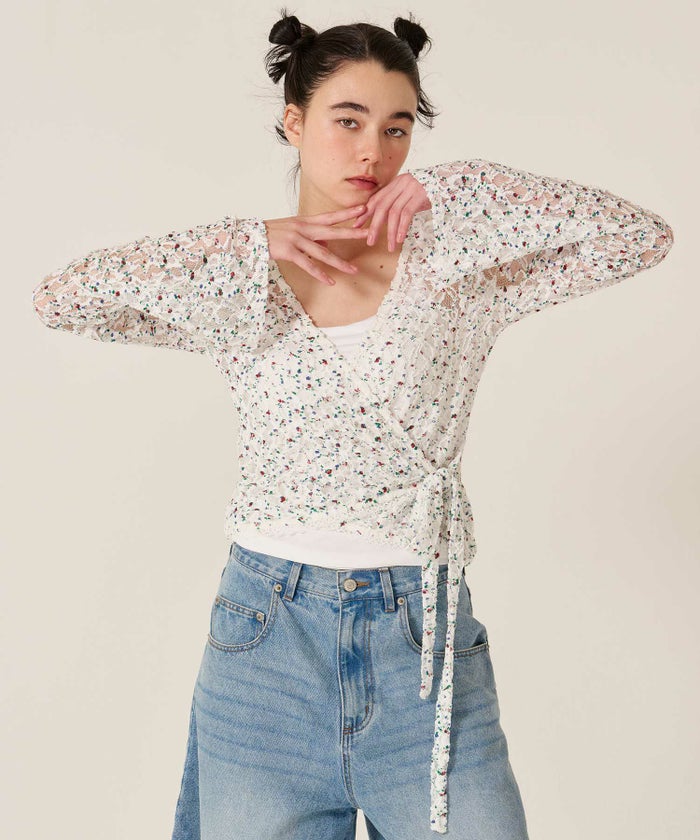 カシュクール/トップス/レース/カーディガン