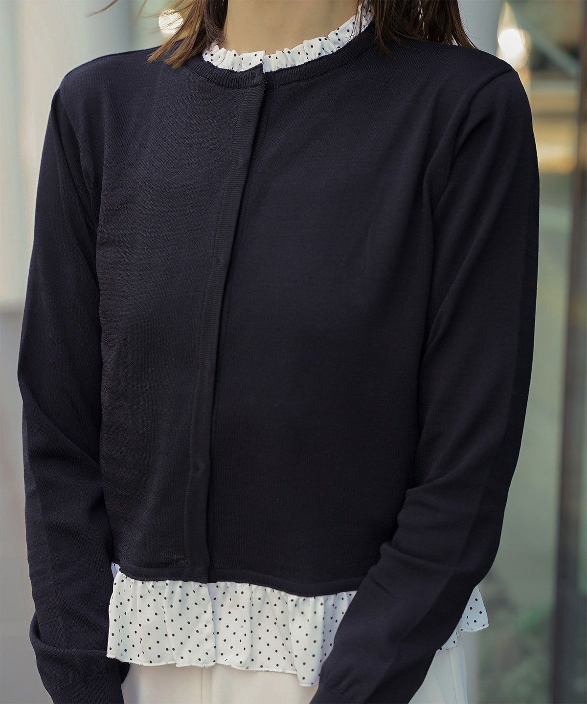 ニット トップス カーディガン レディース ファッション 肩掛け オフィス おしゃれ かわいい きれいめ 秋春 おすすめ ウォッシャブル ジョイントスペース