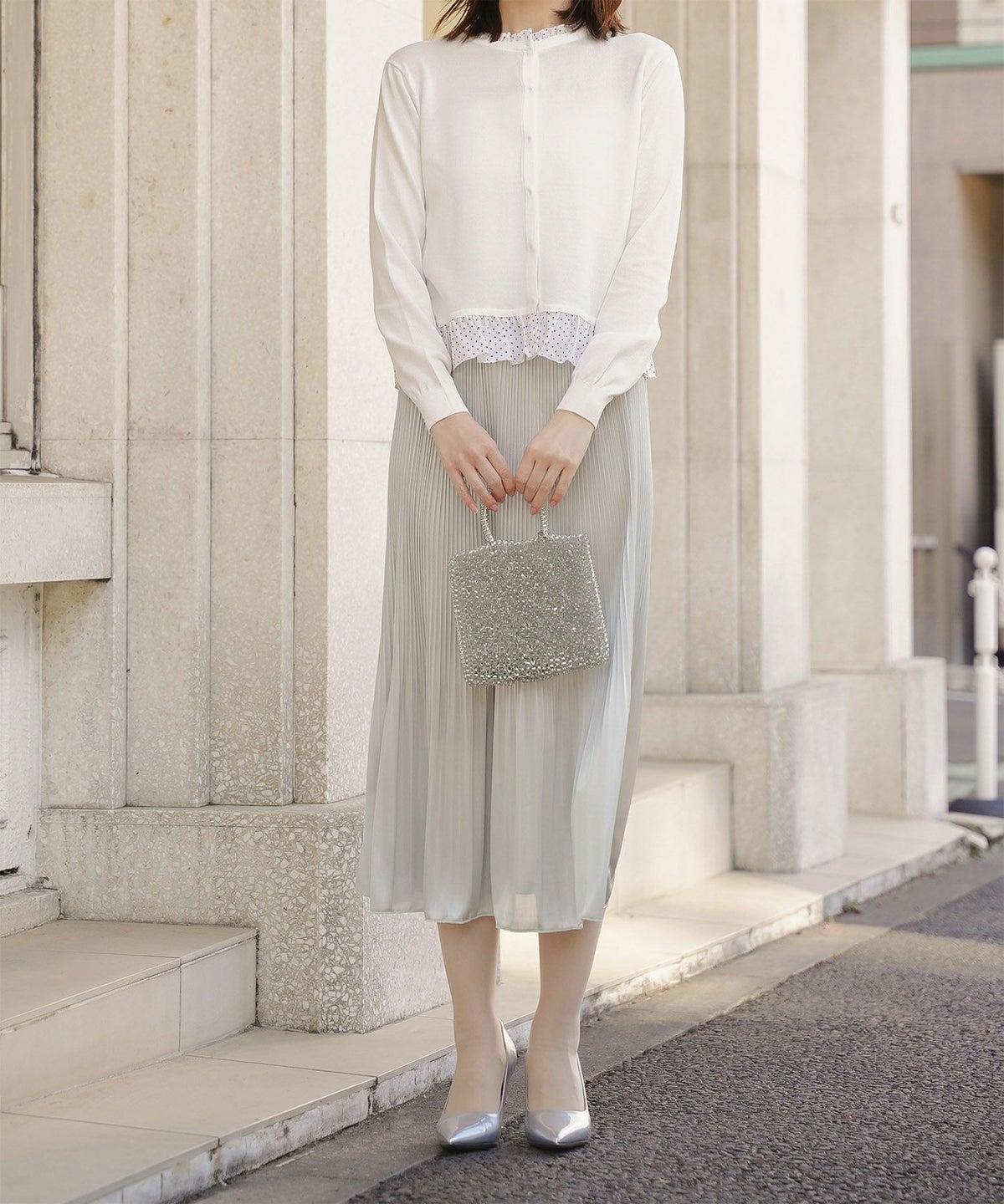 ニット トップス カーディガン レディース ファッション 肩掛け オフィス おしゃれ かわいい きれいめ 秋春 おすすめ ウォッシャブル ジョイントスペース