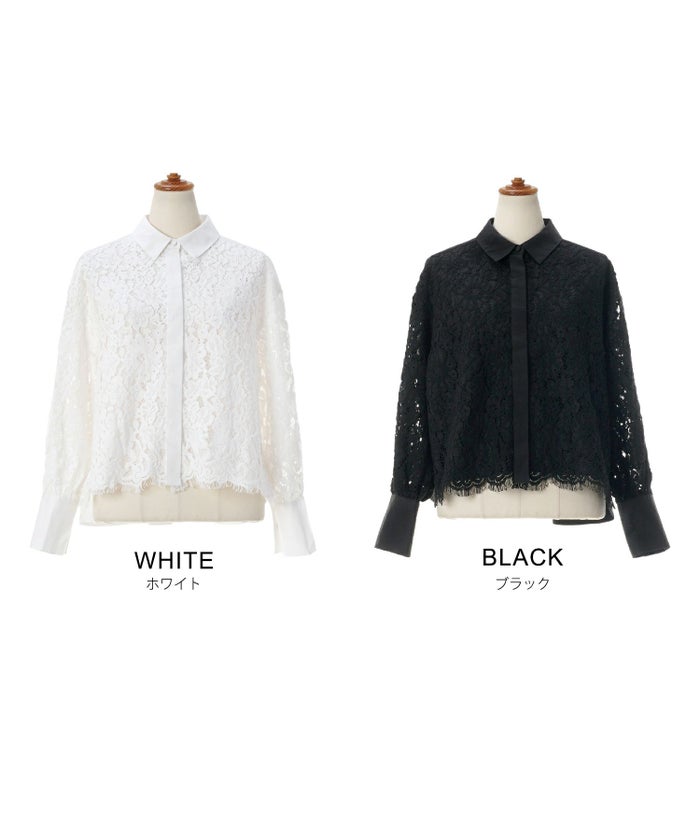 手洗い可 オフィス おしゃれ フェミニン 透け感 カフス 上品 きれいめ 大人カジュアル 長袖 襟付き ジョイントスペース