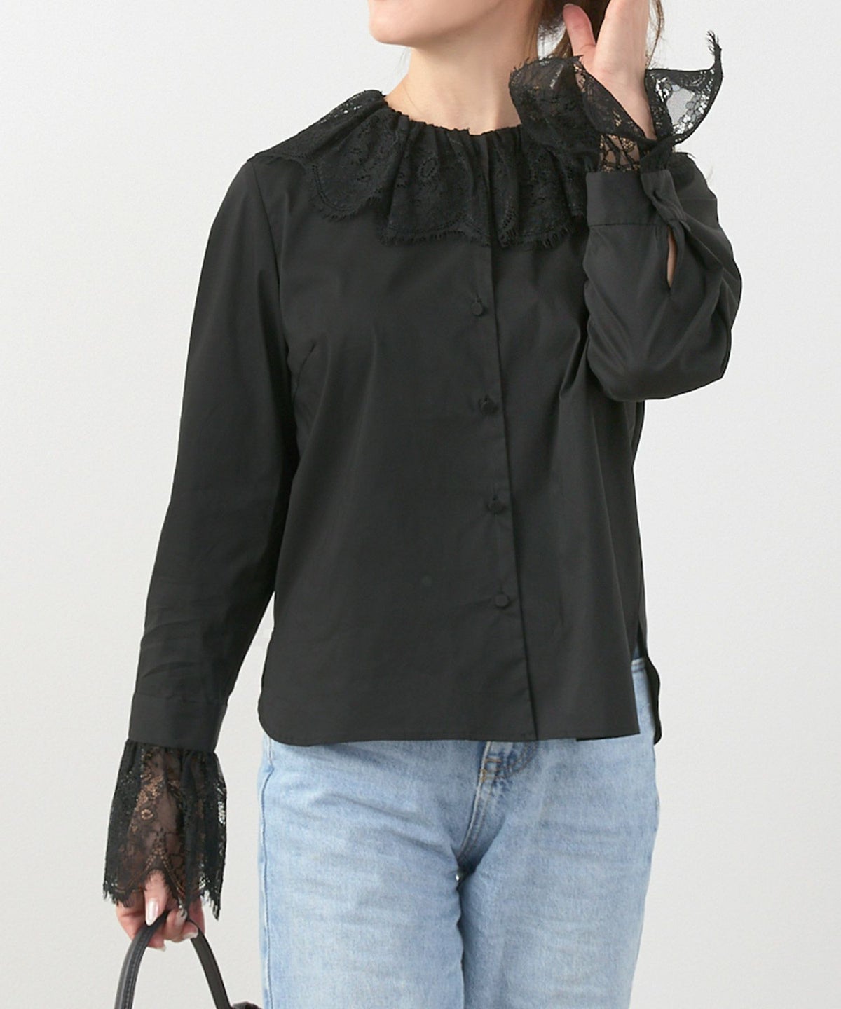 手洗い可 S/M/L 大人可愛い 上品 きれいめ オフィス 大人カジュアル フェミニン 白黒 春 ジョイントスペース