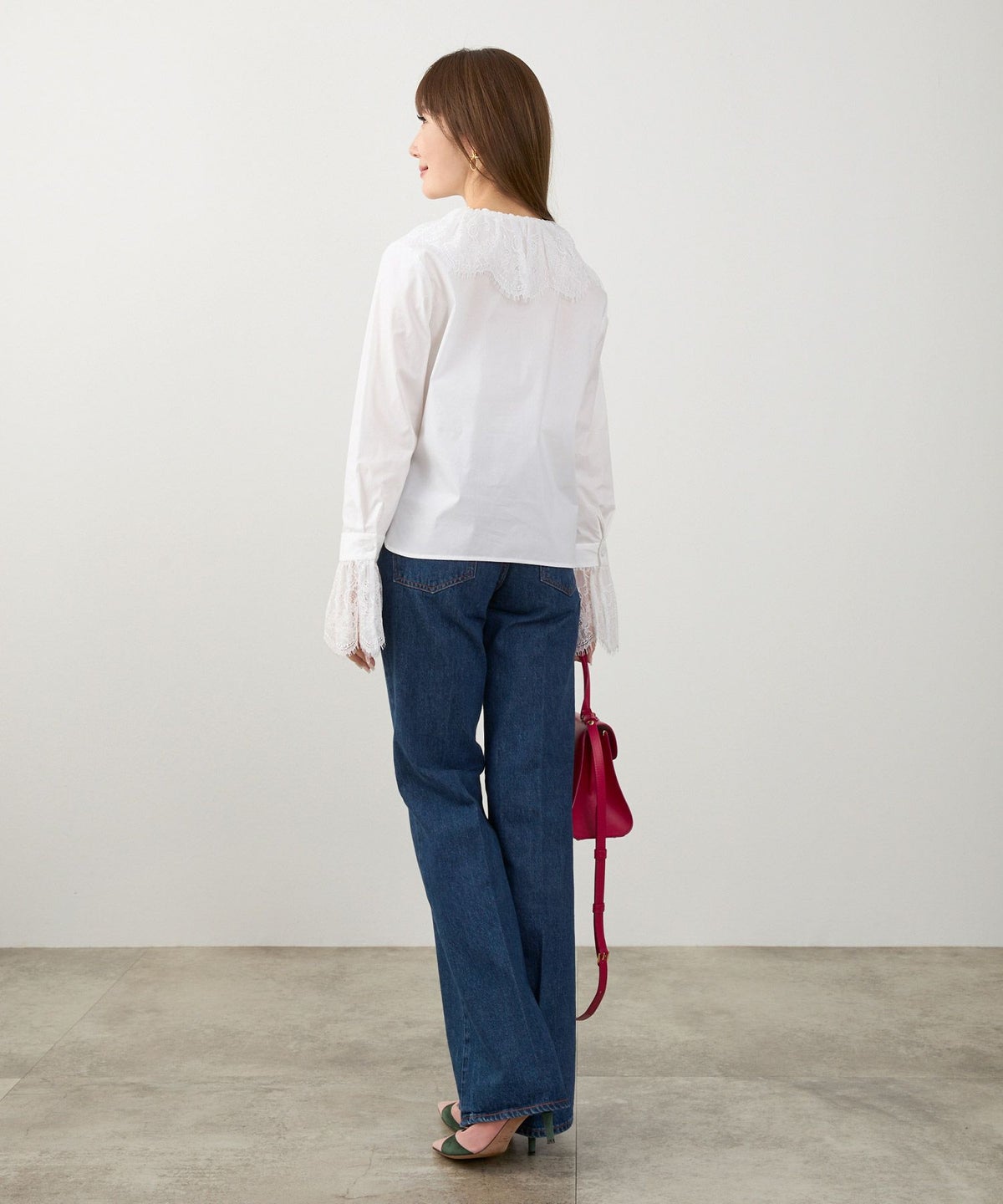 手洗い可 S/M/L 大人可愛い 上品 きれいめ オフィス 大人カジュアル フェミニン 白黒 春 ジョイントスペース