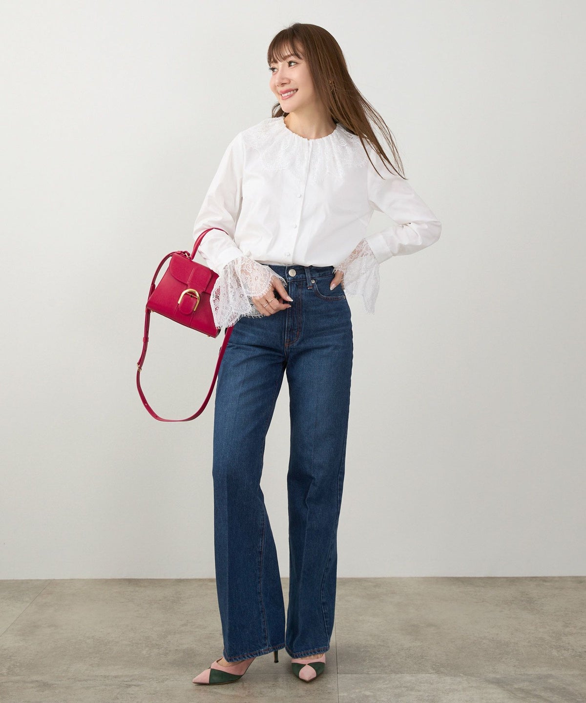 手洗い可 S/M/L 大人可愛い 上品 きれいめ オフィス 大人カジュアル フェミニン 白黒 春 ジョイントスペース