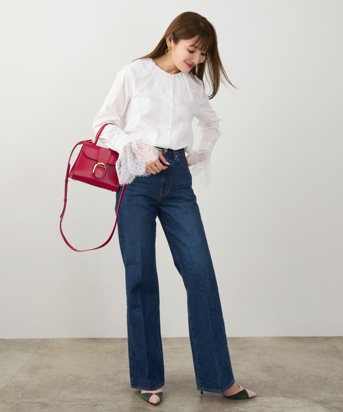 手洗い可 S/M/L 大人可愛い 上品 きれいめ オフィス 大人カジュアル フェミニン 白黒 春 ジョイントスペース