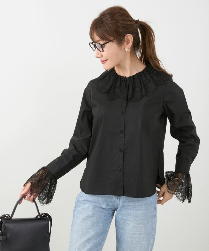 手洗い可 S/M/L 大人可愛い 上品 きれいめ オフィス 大人カジュアル フェミニン 白黒 春 ジョイントスペース