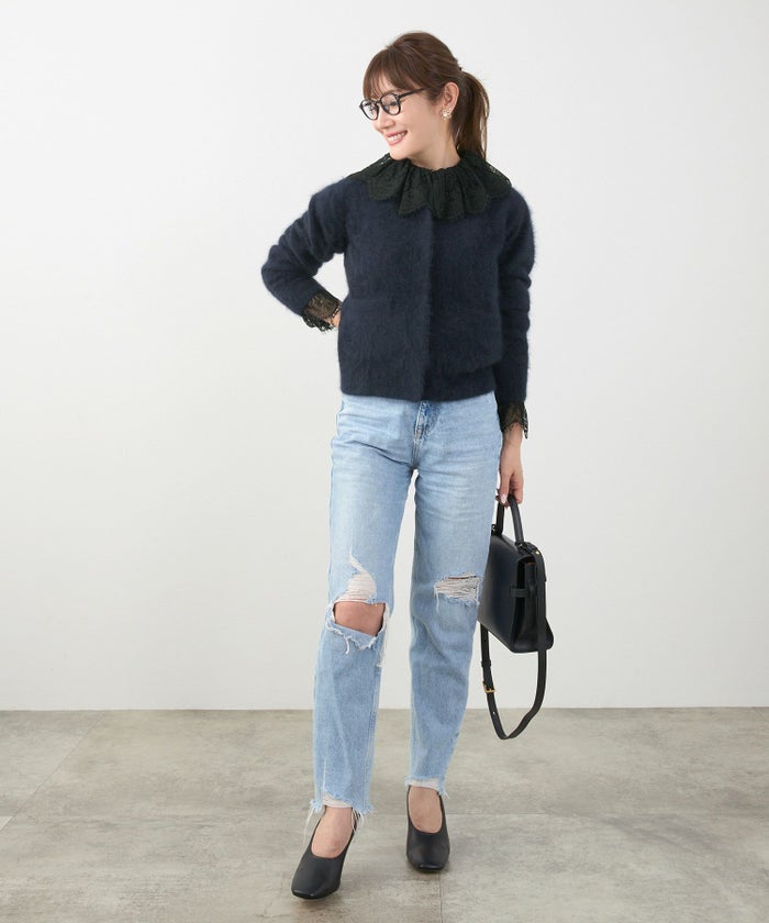 手洗い可 S/M/L 大人可愛い 上品 きれいめ オフィス 大人カジュアル フェミニン 白黒 春 ジョイントスペース