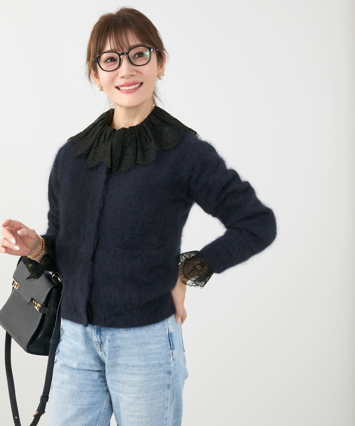 手洗い可 S/M/L 大人可愛い 上品 きれいめ オフィス 大人カジュアル フェミニン 白黒 春 ジョイントスペース