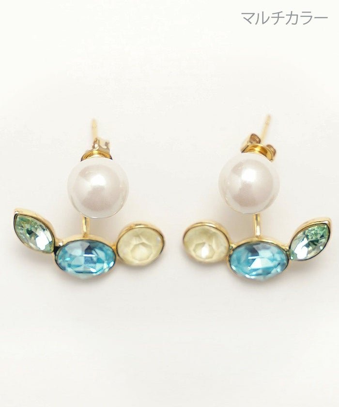パステル ブランチ ピアス Pastel branch Pierce 真鍮 クリスタル プラバール 春 パステル ブランチ ピアス Pastel branch Pierce （Liala）