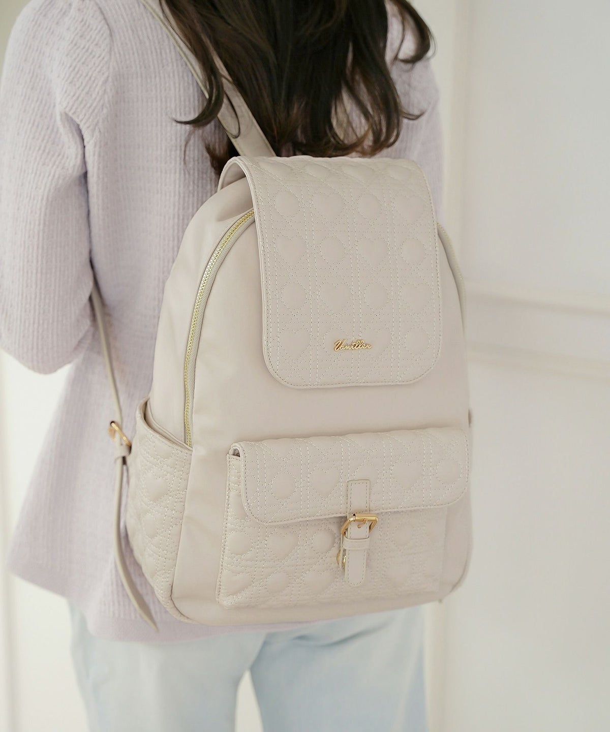 小物 バッグ リュック ハートキルティング 合皮 キルティング かわいい フェミニン 大容量 多機能 収納 お出かけ 推し活