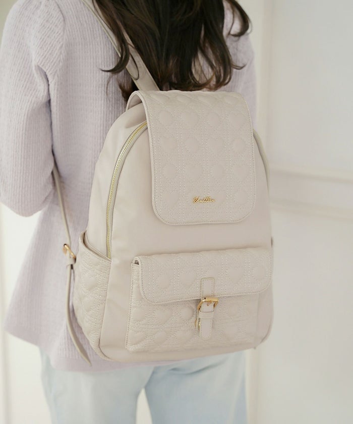 小物 バッグ リュック ハートキルティング 合皮 キルティング かわいい フェミニン 大容量 多機能 収納 お出かけ 推し活