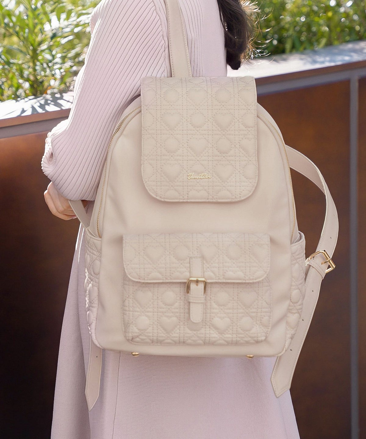小物 バッグ リュック ハートキルティング 合皮 キルティング かわいい フェミニン 大容量 多機能 収納 お出かけ 推し活