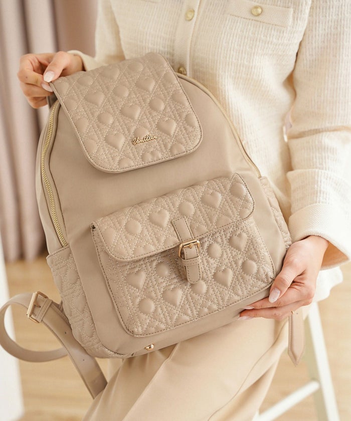 小物 バッグ リュック ハートキルティング 合皮 キルティング かわいい フェミニン 大容量 多機能 収納 お出かけ 推し活