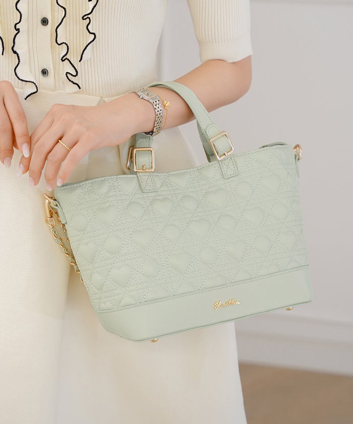 トートバッグ バッグ ハンドバッグ ハート ハートキルティング 2WAY かわいい