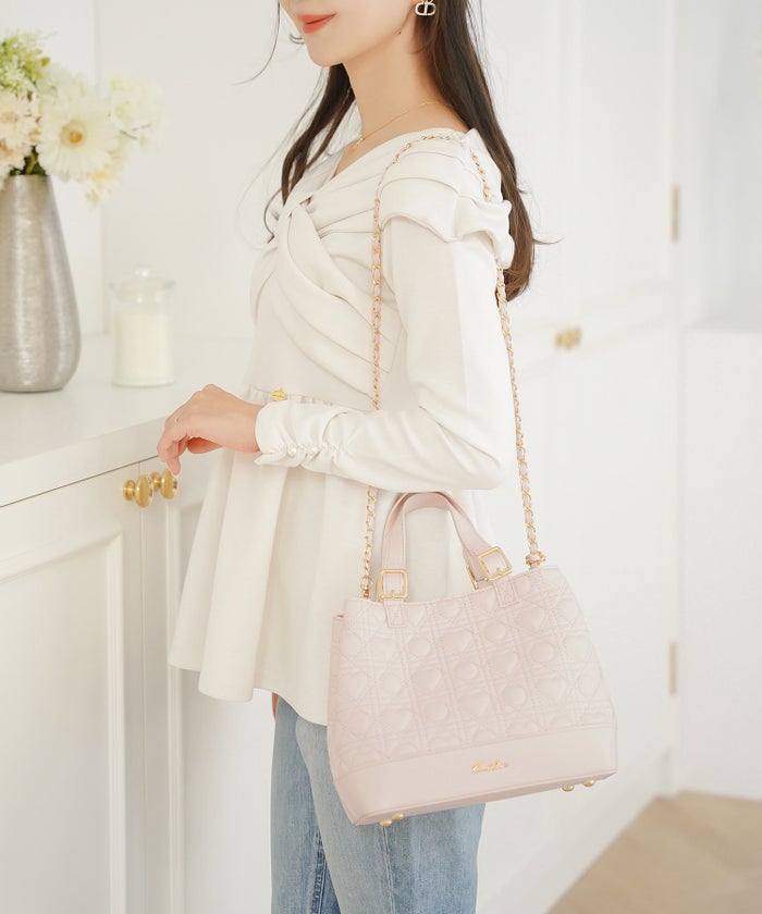 トートバッグ バッグ ハンドバッグ ハート ハートキルティング 2WAY かわいい