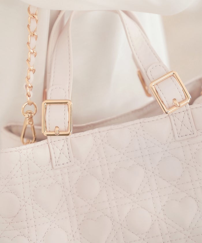 トートバッグ バッグ ハンドバッグ ハート ハートキルティング 2WAY かわいい