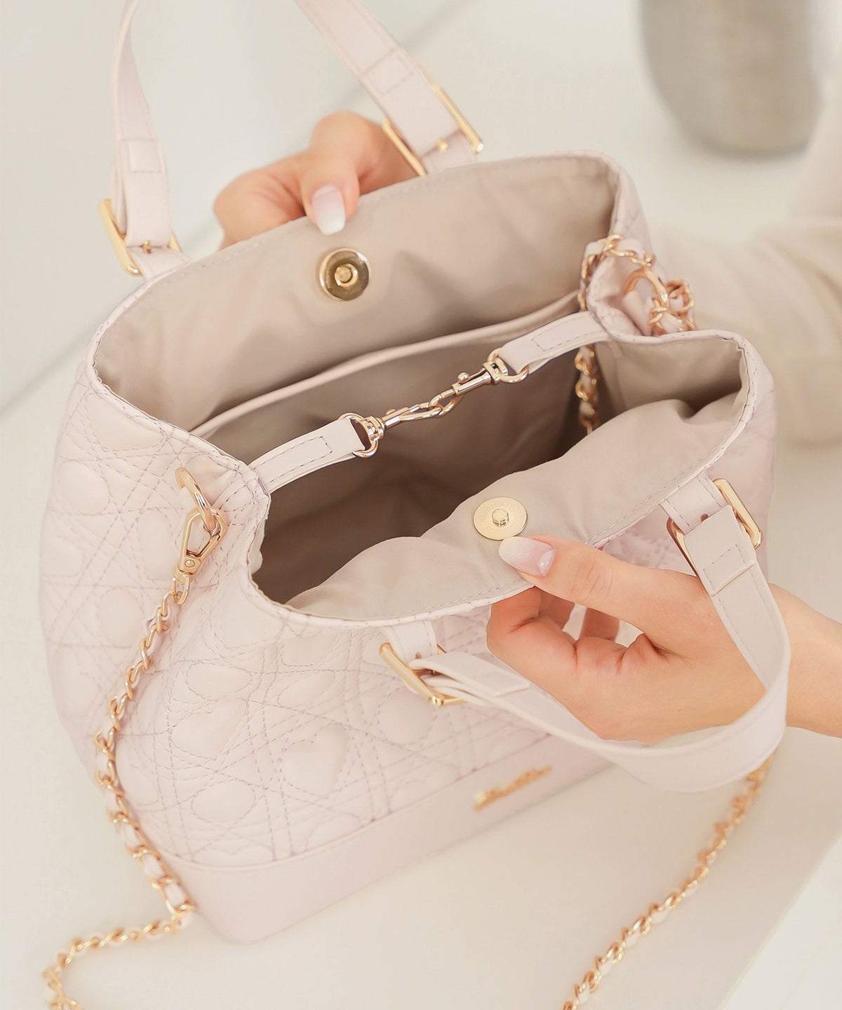 トートバッグ バッグ ハンドバッグ ハート ハートキルティング 2WAY かわいい