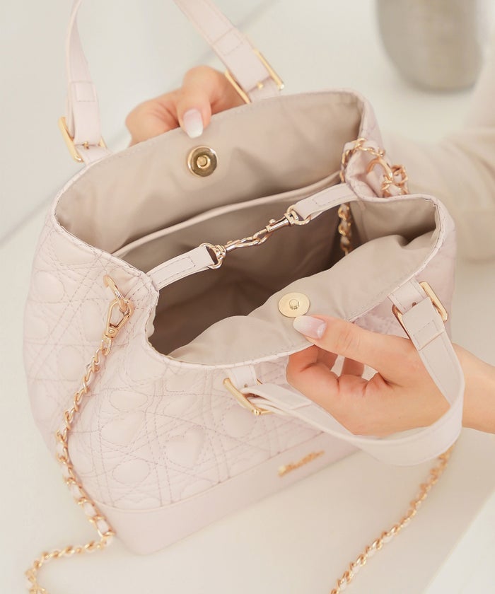 トートバッグ バッグ ハンドバッグ ハート ハートキルティング 2WAY かわいい