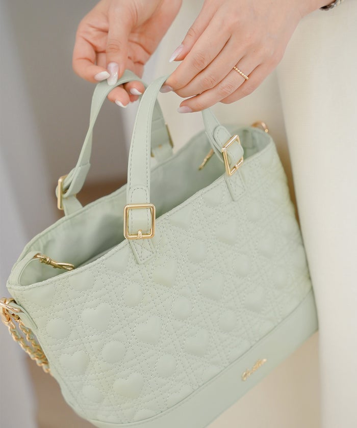 トートバッグ バッグ ハンドバッグ ハート ハートキルティング 2WAY かわいい